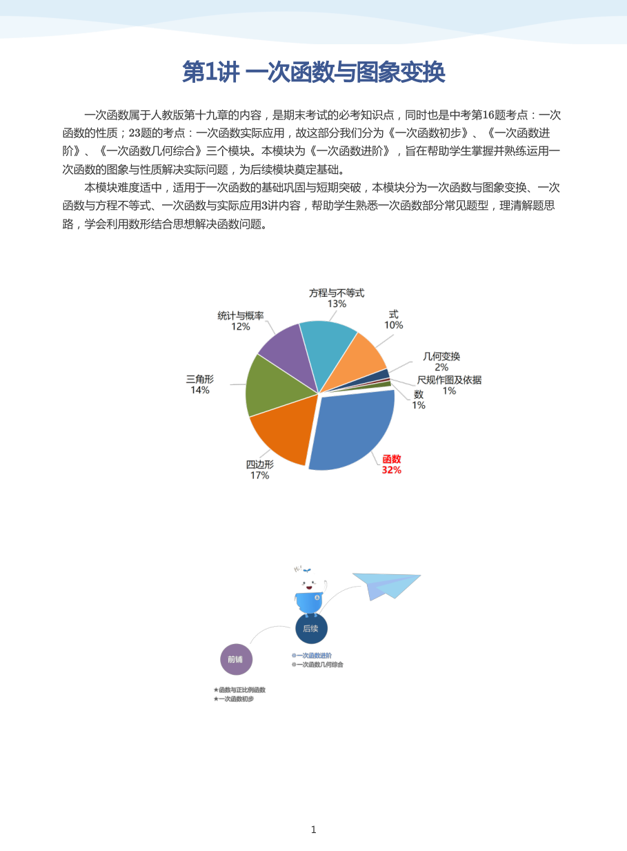 第1讲 一次函数与图象变换(学生版).pdf 第 1 页